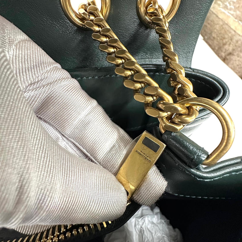 Saint Laurent borsa Lou Lou Large in pelle trapuntata verdone - Nuova