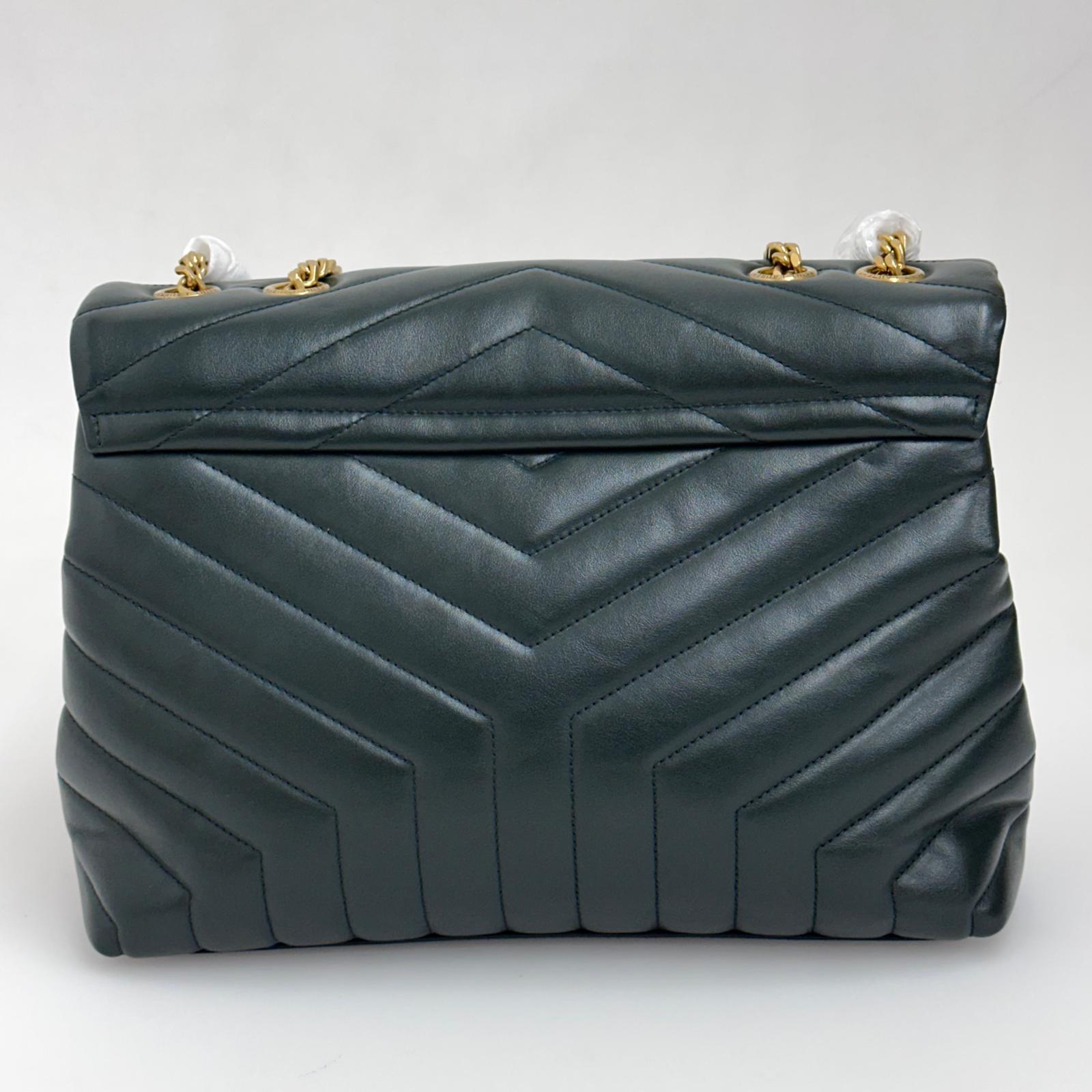 Saint Laurent borsa Lou Lou Large in pelle trapuntata verdone - Nuova