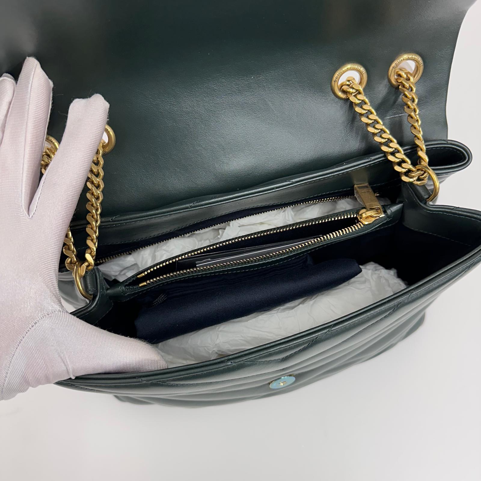 Saint Laurent borsa Lou Lou Large in pelle trapuntata verdone - Nuova