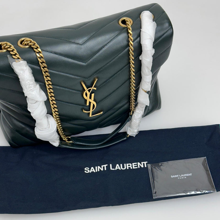 Saint Laurent borsa Lou Lou Large in pelle trapuntata verdone - Nuova
